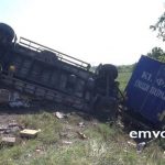 Εγνατία Οδός: Ανατροπή φορτηγού στον κόμβο της Βέροιας. Διακόπηκε για 3 ώρες η κυκλοφορία. – βίντεο – φωτό