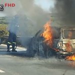 Θεσσαλονίκη: Φωτιά κατέστρεψε ολοσχερώς ΙΧ στην Εθνική οδό Θεσσαλονίκης Ν. Μουδανίων – Βίντεο – φωτο