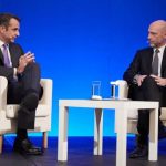 Συζήτηση του Προέδρου της Ν.Δ. κ. Κυριάκου Μητσοτάκη με τον Πρόεδρο του Ελληνο-Αμερικανικού Εμπορικού Επιμελητηρίου κ. Σίμο Αναστασόπουλο