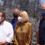 Η Φώφη Γεννηματά στις πληγείσες από τις πυρκαγιές περιοχές της Αχαΐας
