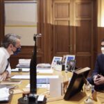 Συνάντηση του Πρωθυπουργού Κυριάκου Μητσοτάκη με τον Υπουργό Βιομηχανίας και Προηγμένης Τεχνολογίας των ΗΑΕ Sultan bin Ahmad Sultan Al Jaber