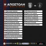 Αποστολή αγώνα ΠΑΟΚ Β – ΝΠΣ ΒΕΡΟΙΑ