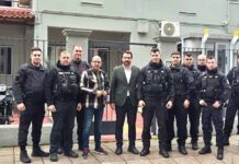 Υποδοχή των Αστυνομικών της νέας Ομάδας Πρόληψης και Διαμεσολάβησης (ΟΠΔ) απο τον Τάσο Μπαρτζώκα στην Αλεξάνδρεια.