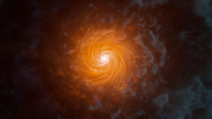 αναπαράσταση της ύλης που στροβιλίζεται προς τα μέσα - Dimitrios Sakkas (tomakti) – Antonis Georgakakis, Angel Ruiz, Maria Chira (NOA)