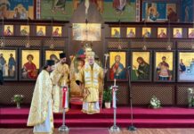 Ο Αρχιεπίσκοπος Θυατείρων στον Ιερό Ναό Αγίων Παντελεήμονος και Θεοδώρου του Τήρωνος Eastbourne