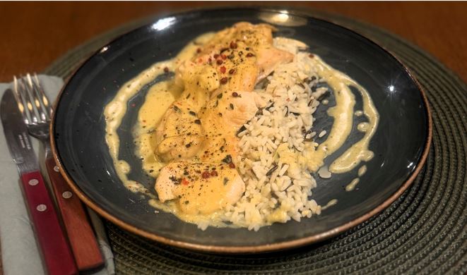 Κοτόπουλο με μουστάρδα και κρέμα γάλακτος