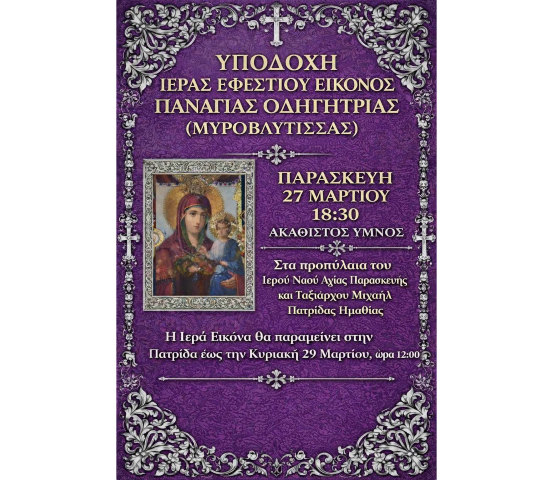 ΥΠΟΔΟΧΗ ΕΙΚΟΝΑΣ ΠΑΤΡΙΔΑ