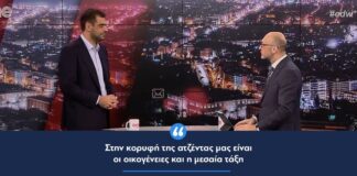 Π. Μαρινάκης: “Στην κορυφή της ατζέντας μας είναι οι οικογένειες και η μεσαία τάξη”